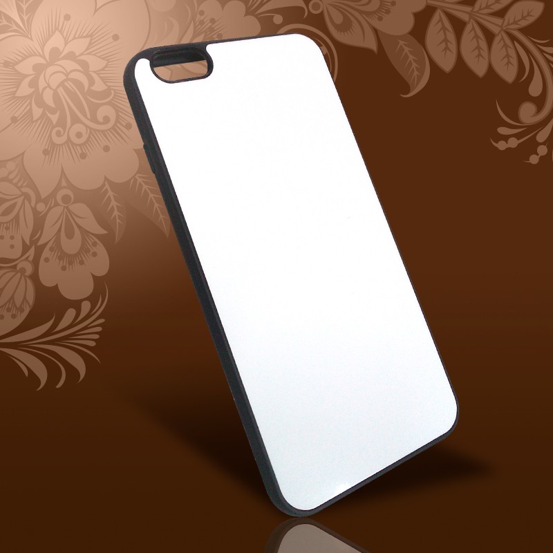 Чехол IPhone 6 plus силикон черный с  металлической вставкой